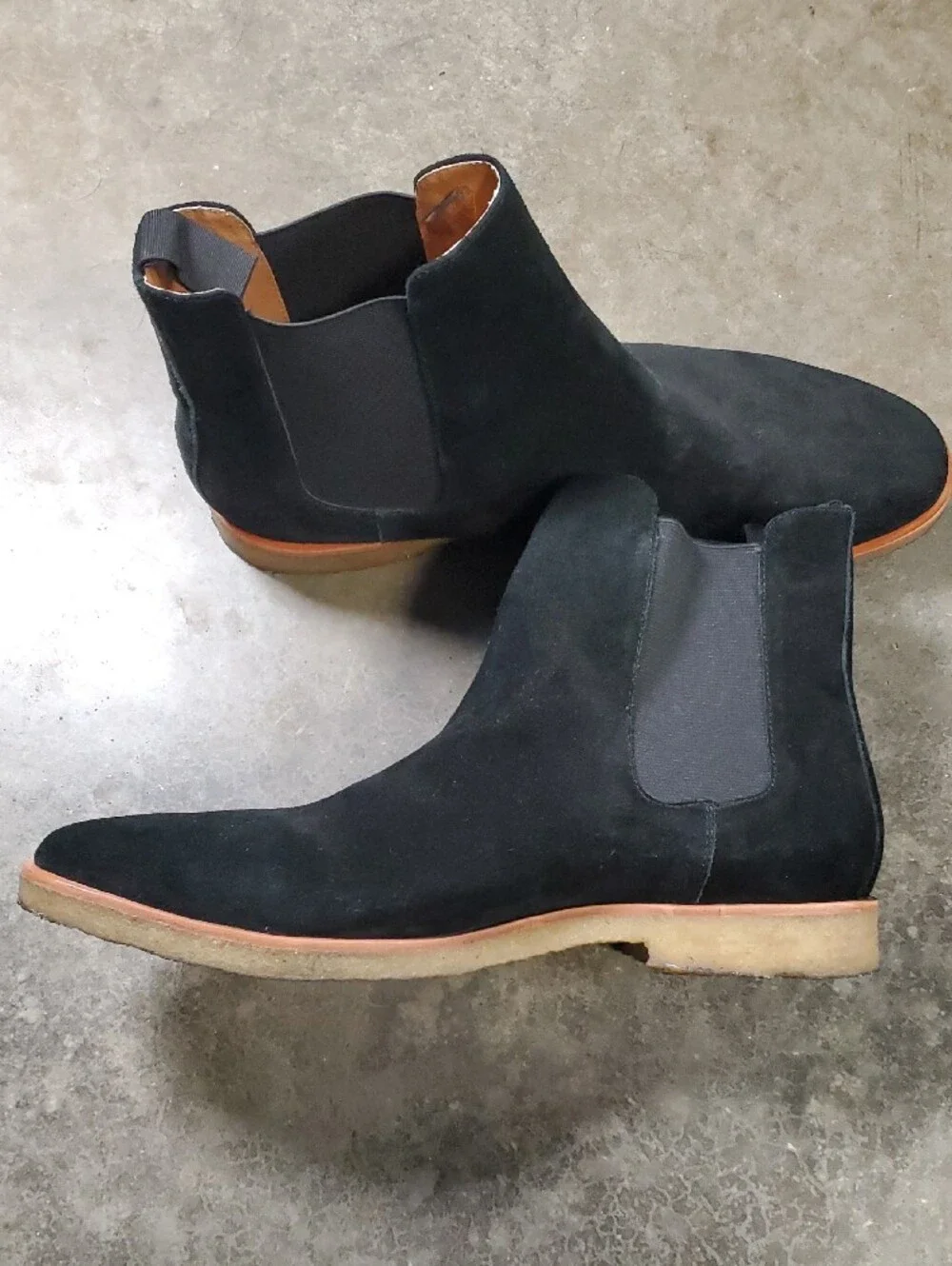 New Republic, Mark McNairy Houston Black Suede Boots with Crepe Sole Men Size 13